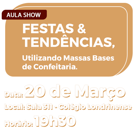 Aula Show Festas & Tendências, Utilizando Massas Bases de Confeitaria